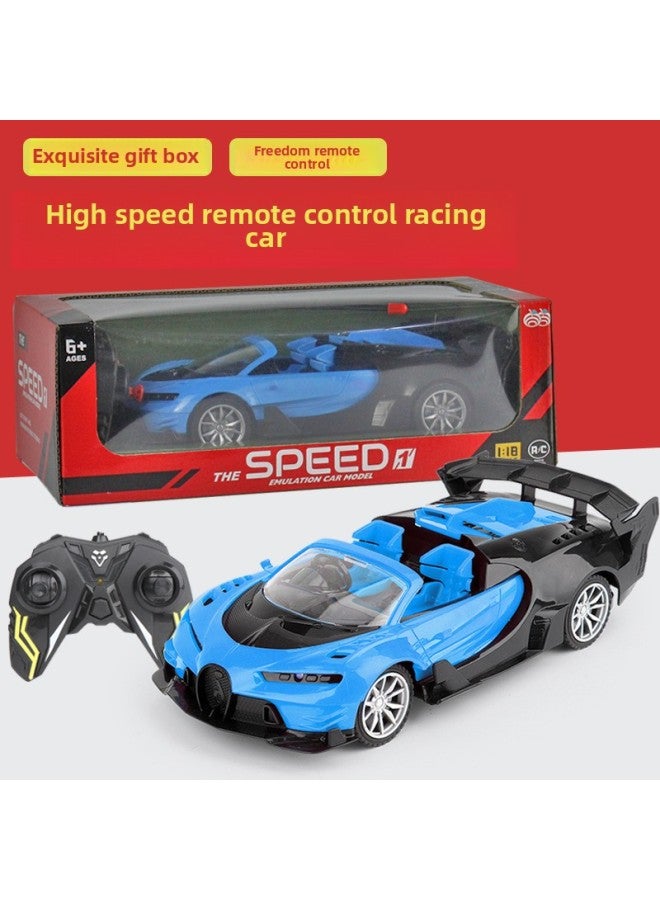 Children's Electric Remote Control Toy Car Wireless Induction Light Remote Control Sports Car Big Gift Box Car Model Toy Car Cross-border-Color:Veyron Remote Control Car-blue-Proportion:1:16  - Image 2