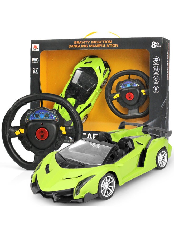 Children's Electric Remote Control Toy Car Wireless Induction Light Remote Control Sports Car Big Gift Box Car Model Toy Car Cross-border-Color:Veyron Remote Control Car-blue-Proportion:1:16  - Image 4