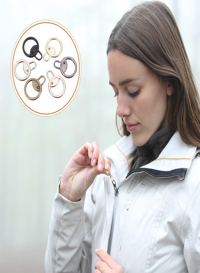 MECCANIXITY Metal Zipper Pull Charm 1 Pcs Detachable Round Zipper Pull Replacement Slider Extender Repair Kits for Coats Jackets Pants Luggage Suitcase Purse Fasteners, Gold Tone - Image 5