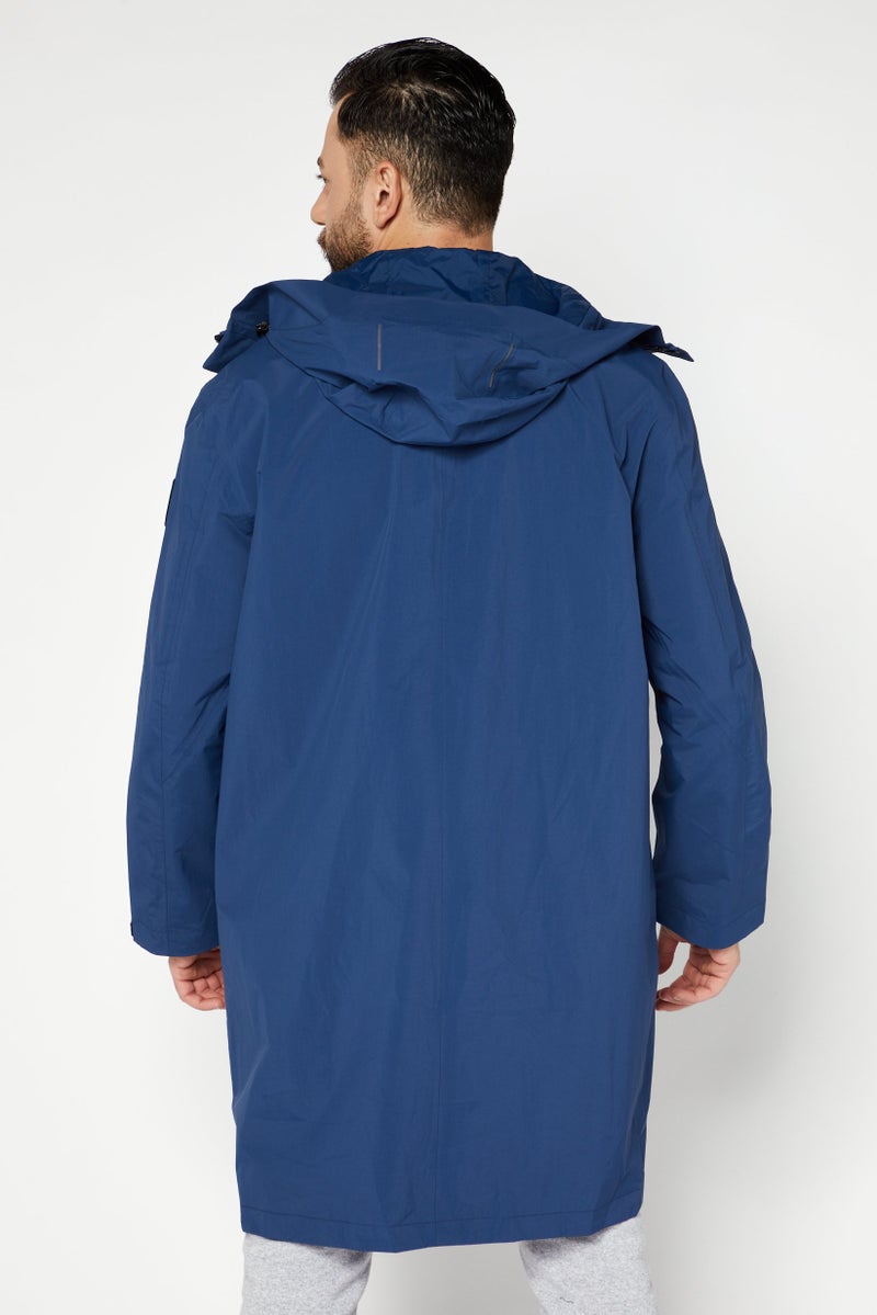 Aigle Men Solid Windbreaker Jackets, Blue - Image 4