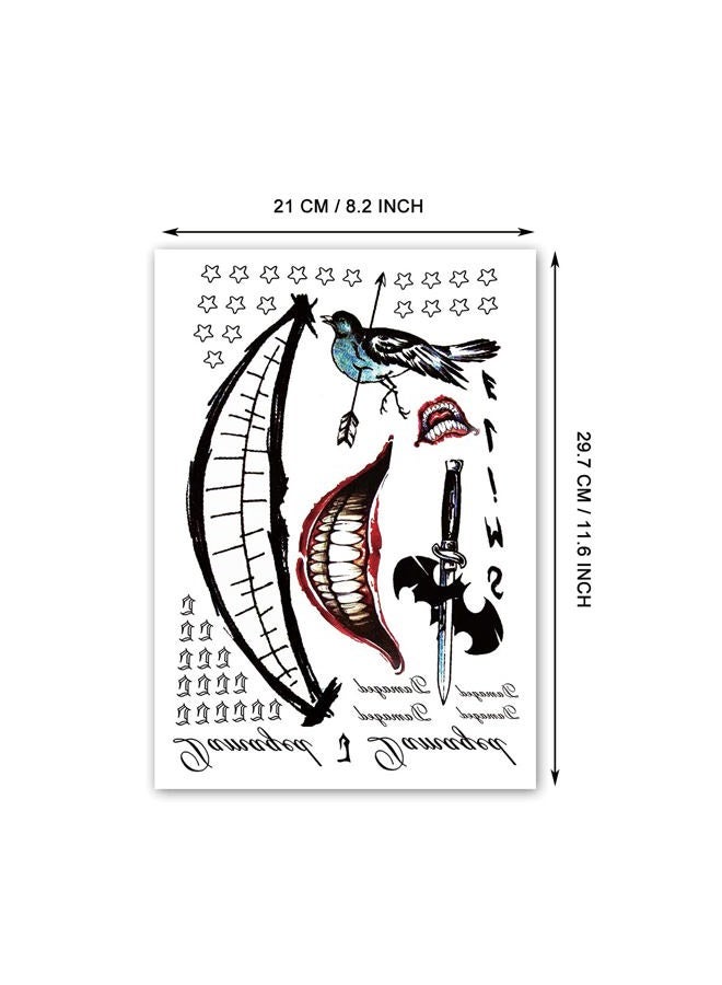 Leoars Fake Tattoo Stickers, 3-Sheet Women Temporary Tattoos and 3-Sheet Men Tattoos for Halloween Costume Cosplay Parties Accessories - Image 3