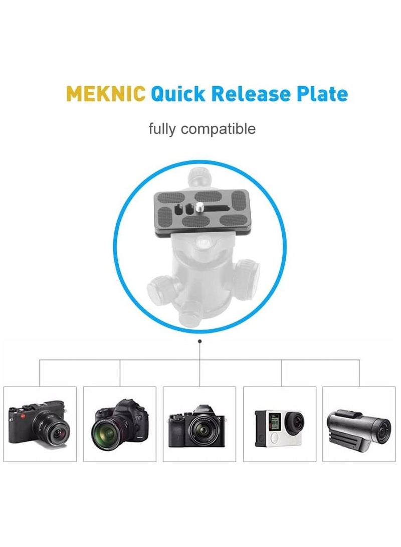 Camera Quick Release Plate PU60 2 Pieces QR Small with 1/4"-20 Screw, Tiny Universal for Arca Swiss Standard Clamp DSLR Tripod Ballhead