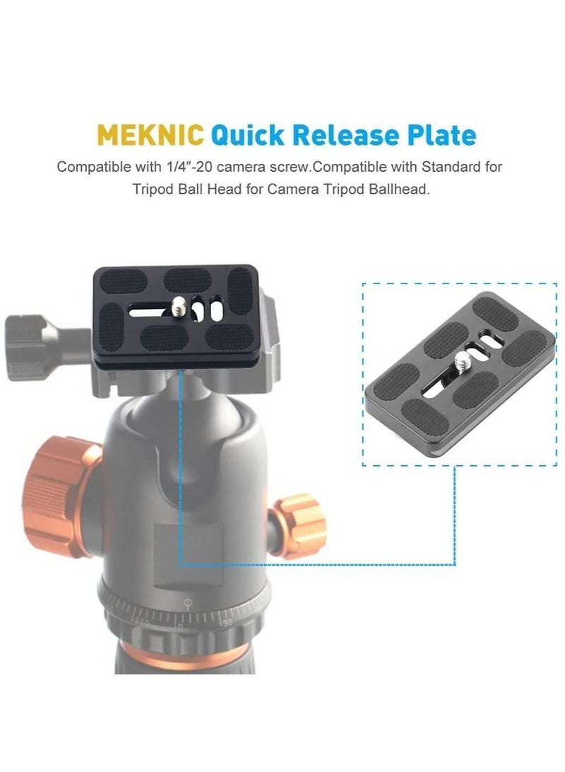 Camera Quick Release Plate PU60 2 Pieces QR Small with 1/4"-20 Screw, Tiny Universal for Arca Swiss Standard Clamp DSLR Tripod Ballhead