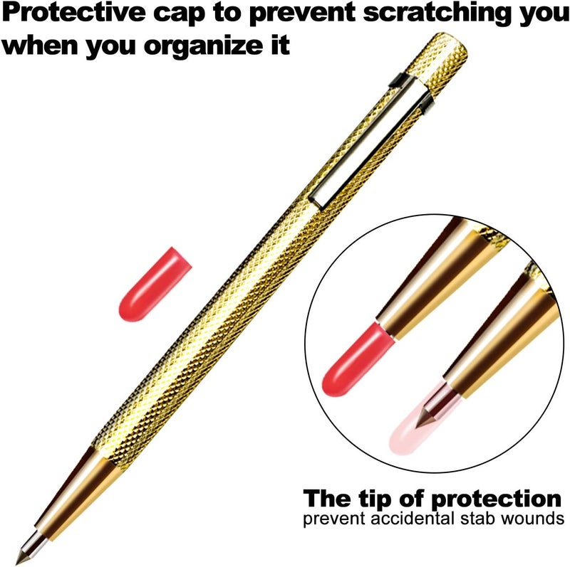 TORINALITAL Tungsten Carbide Tip Scribe, Metal Etching Pen Carve Engraver Scriber Tools for Stainless Steel, Ceramics, Glass, Metal Sheet and Gold/Welding(6 Pack) - Image 3