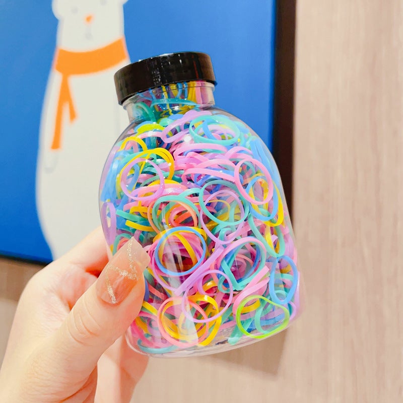 Loquat Colorful Elastic Hair Bands for Kids 8# spring color small size thickened a can