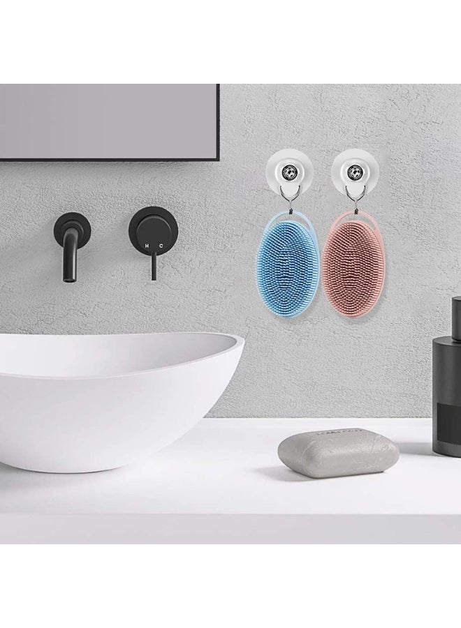 FLOVAZO 3 Pack Silicone Body Scrubber, Exfoliating Soft Loofah, Scrubber Fit for Sensitive and All Kinds of Skin, Clean Sanitary, Rapid Foaming Black+blue+pink - Image 3