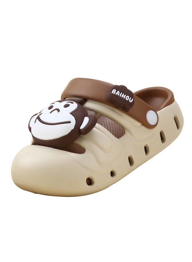 Baihou Children's Cartoon Indoor Outdoor Beach Slippers With Hole Design For Boys And Girls, D04 White 26-27 - Image 3