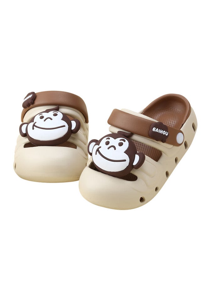 Baihou Children's Cartoon Indoor Outdoor Beach Slippers With Hole Design For Boys And Girls, D04 White 26-27 - Image 2