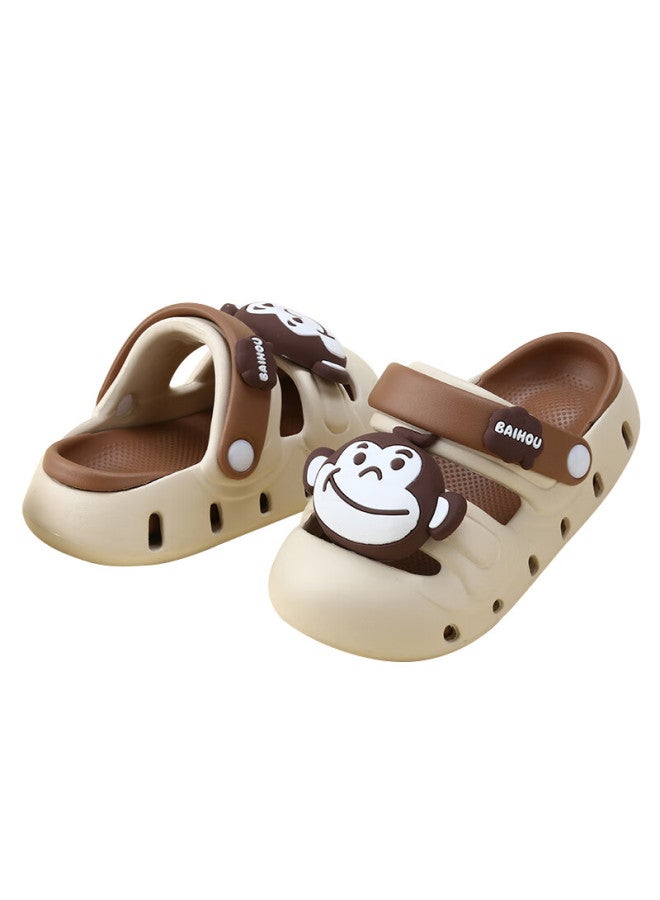 Baihou Children's Cartoon Indoor Outdoor Beach Slippers With Hole Design For Boys And Girls, D04 White 26-27 - Image 4