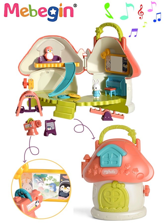 MEBEGIN Kids Dollhouse Playset Toys, Girls Pretend Kindergarten Mushroom Play House Set Birthday Gifts for Toddlers Preschoolers - Image 1