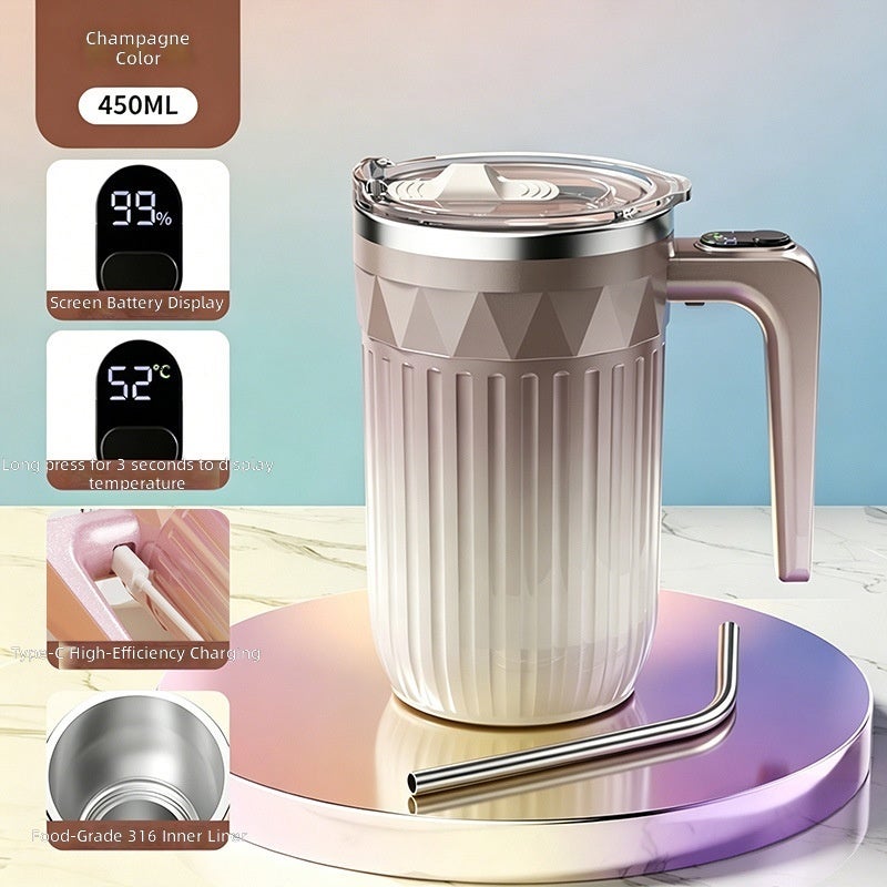 Cross-Border New Fully Automatic Mixing Cup - Smart Temperature Display Electric Magnetic Coffee Mug with Gradient Color, Portable for Home Use - Image 1