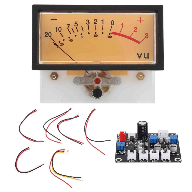 St VU Meter with Driver Board ABS+PCB Adjustable Backlight Brightness - Pointer Amplitude Control DB Meter Head for DIY Home Audio - Image 2