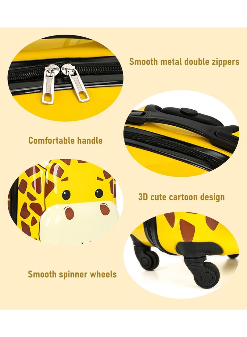 جورونب حقيبة سفر للأطفال مقاس 18 بوصة بعجلات دوارة، حقيبة سفر صلبة للأولاد والبنات، حقيبة سفر منظمة بعجلات، لون أزرق - Image 5