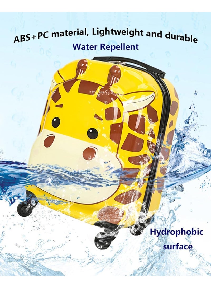 جورونب حقيبة سفر للأطفال مقاس 18 بوصة بعجلات دوارة، حقيبة سفر صلبة للأولاد والبنات، حقيبة سفر منظمة بعجلات، لون أزرق - Image 3