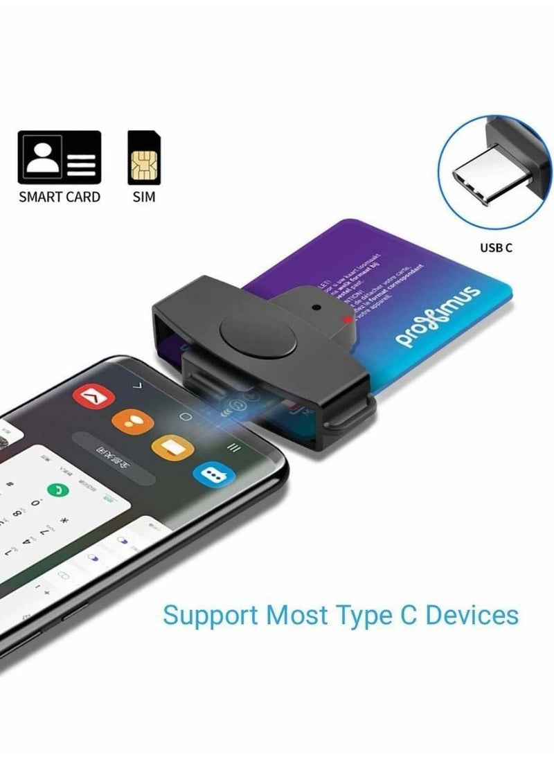 SYOSI - USB C CAC Smart Card Reader, Type C DOD Common Access Card Card Reader, Credit Card Reader Compatible with Android Phones/Mac Book/i Mac/Laptop/Tablet or Other Type C Devices - Image 1