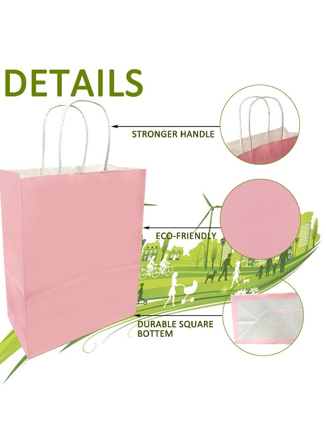 عبوة من 20 كيسًا ورقيًا ورديًا، وأكياس هدايا، وأكياس هدايا حفلات العطلات - Image 3