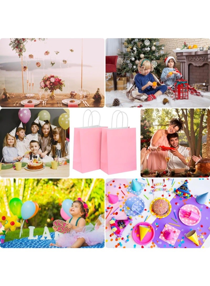 عبوة من 20 كيسًا ورقيًا ورديًا، وأكياس هدايا، وأكياس هدايا حفلات العطلات - Image 5