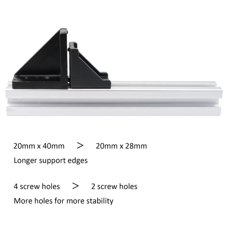 Blccloy 20 Sets 2020 Aluminum Extrusion T Slot Corner Bracket 20 Series Extruded Hardware 90 Degree Right Angle Connector With M5 Bolts Nuts For 20/20 80 20 2040 T V Slot Black Aluminum Profile - Image 4