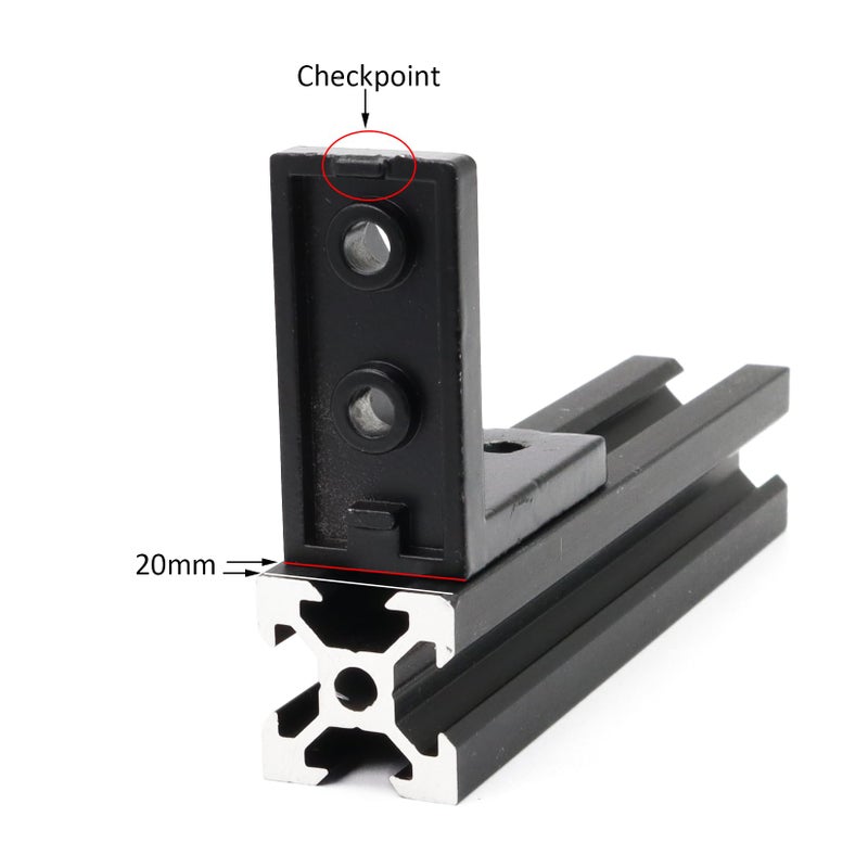 Blccloy 20 Sets 2020 Aluminum Extrusion T Slot Corner Bracket 20 Series Extruded Hardware 90 Degree Right Angle Connector With M5 Bolts Nuts For 20/20 80 20 2040 T V Slot Black Aluminum Profile - Image 5