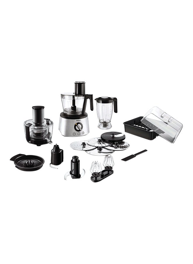 7000 Series Food Processor, PowerChop technology ,Blender, Centrifugal Juicer + Citrus Press, Metal Kneading Hook 3.4 L HR7778 / 00 Silver/Black/Clear