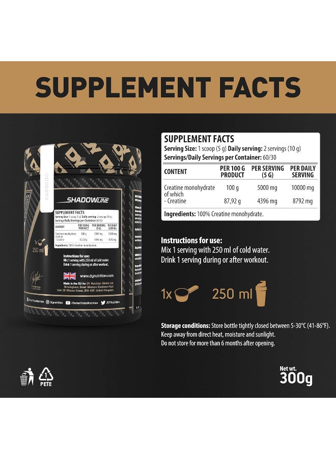dy nutrtion DY Nutrition Unflavoured Creatine Monohydrate Powder 300 g - Image 3