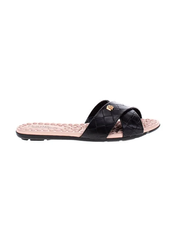 مودار Modare Ladies Flat Sandals Black | Made In Brazil