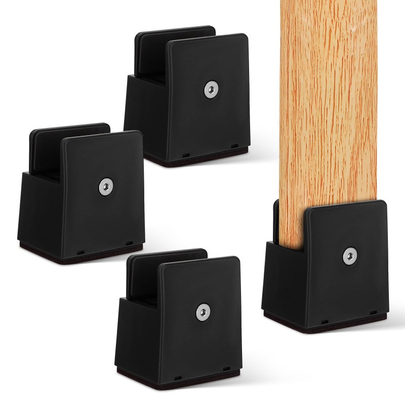 4pcs Furniture Risers Width Adjustable Bed Risers Table Leg Height Extenders For Desk Cabinet Couch Metal Table Feet Levelers - Image 1