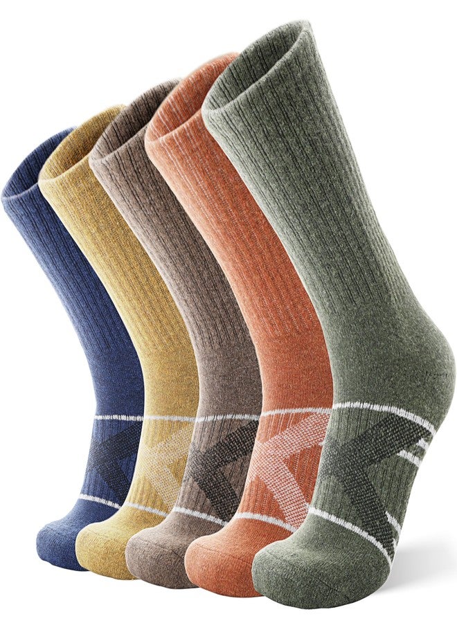 ANTSANG Merino Wool Socks for Men & Women Thermal Winter Hiking Warm Thick Crew Cozy Boot Work Gift Socks Stocking Stuffers 5 Pairs(Assorted D,L) - Image 1