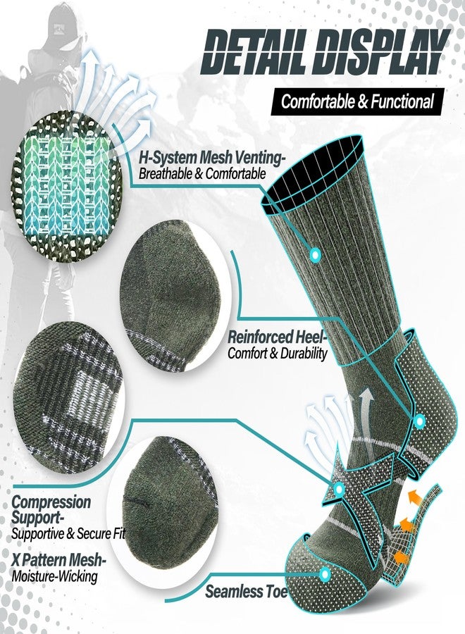 ANTSANG Merino Wool Socks for Men & Women Thermal Winter Hiking Warm Thick Crew Cozy Boot Work Gift Socks Stocking Stuffers 5 Pairs(Assorted D,L) - Image 4