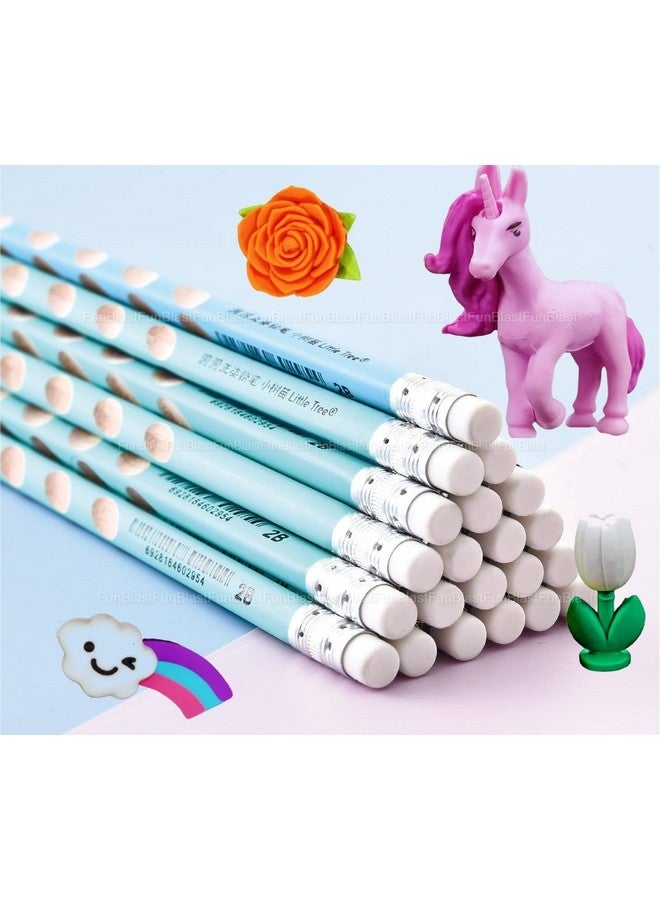 فنبلاست مجموعة أقلام رصاص أنيقة من فن بلاست - مجموعة أقلام رصاص كاواي مع مبراة وممحاة على شكل وحيد القرن للأطفال والأولاد والبنات، هدية عيد ميلاد، هدية إرجاع، هدية للحفلات - متعددة الألوان - Image 2