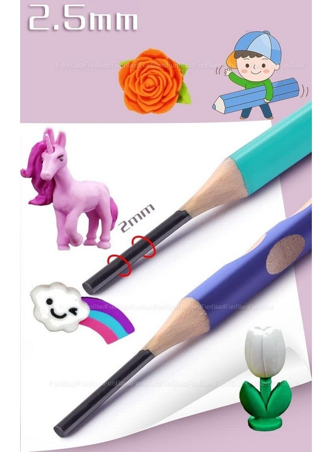 فنبلاست مجموعة أقلام رصاص أنيقة من فن بلاست - مجموعة أقلام رصاص كاواي مع مبراة وممحاة على شكل وحيد القرن للأطفال والأولاد والبنات، هدية عيد ميلاد، هدية إرجاع، هدية للحفلات - متعددة الألوان - Image 4