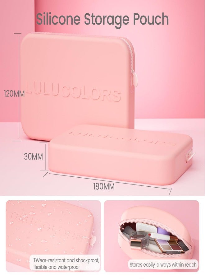 مجموعة فرش مكياج LULUCOLORS 13 في 1 ذات طرفين مع إسفنجة وحقيبة سفر - 7 فرش متعددة الوظائف للوجه والعينين - شعيرات ناعمة، مقابض خشبية - متوفرة باللون الكريمي أو الأخضر أو الوردي (وردي فاتح) - Image 2