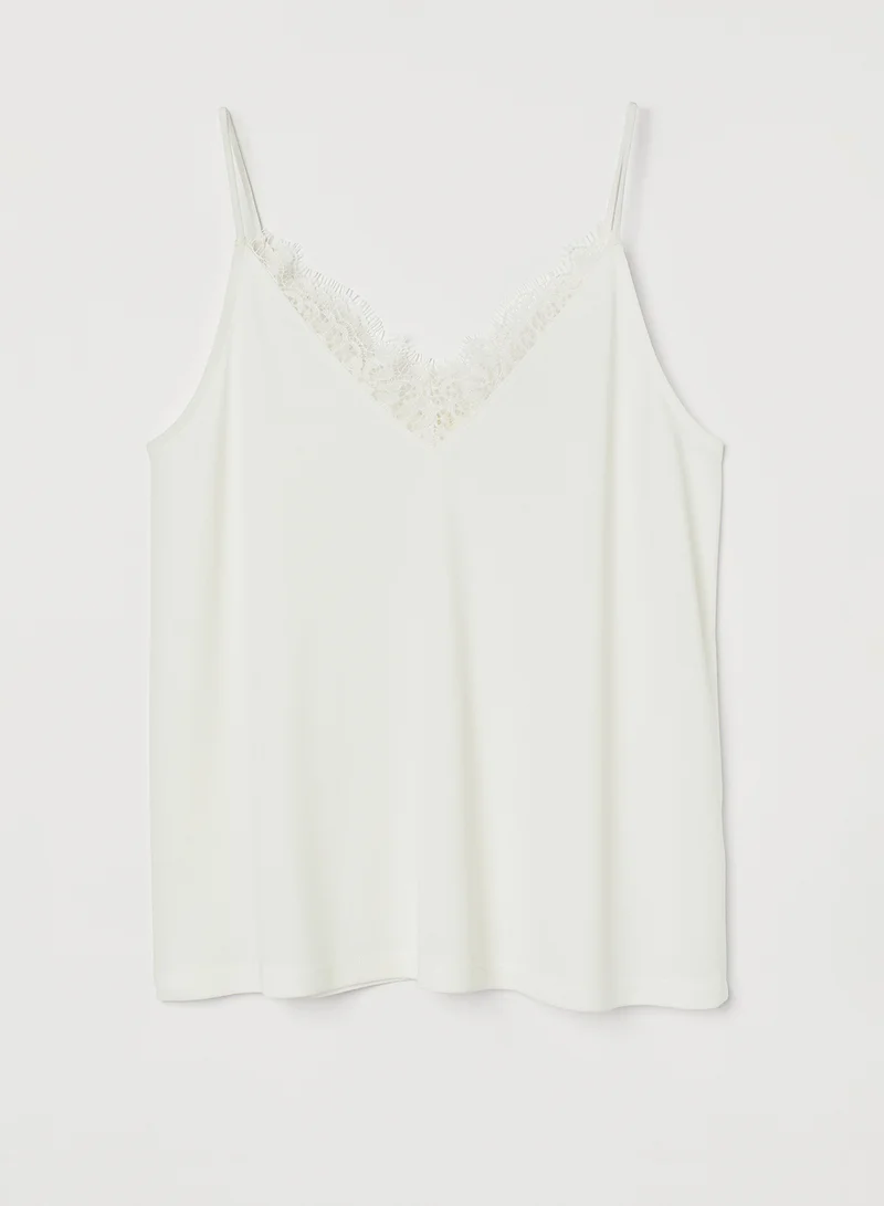 H&M Lace-Trimmed Cami Top