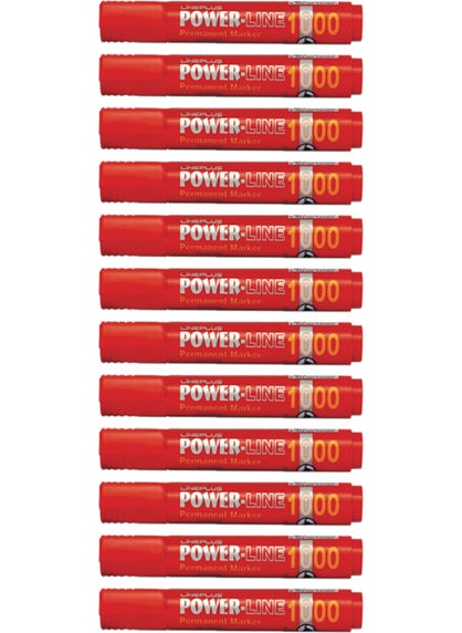 lineplus Permanent Pen 3mm Round Tip Box of 12  - Image 1