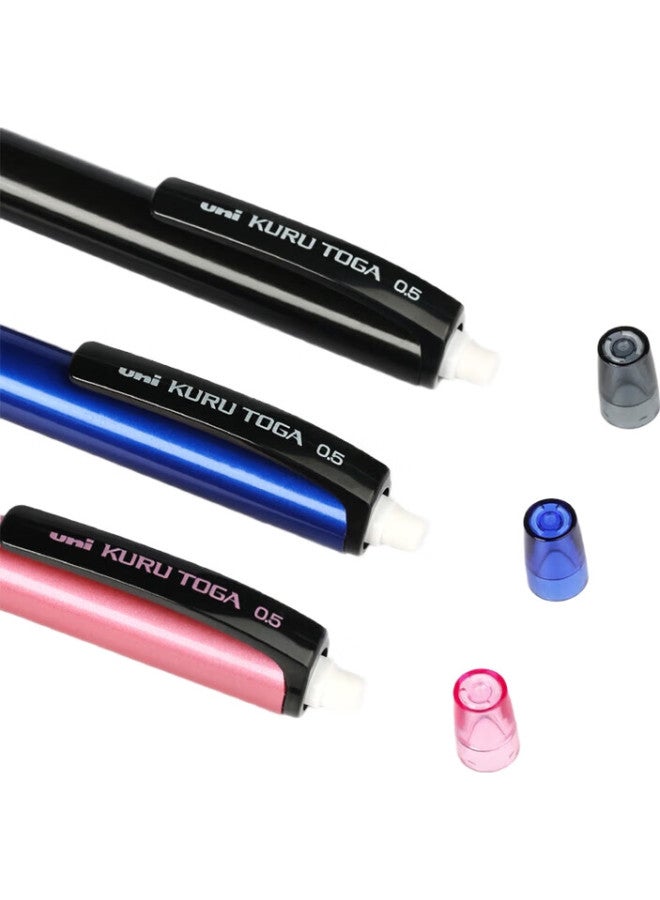 Uni Mitsubishi (Uni) Kurutoga Mechanical Pencil, 0.5Mm, Automatic Rotating Lead, Break-Resistant, For Drawing, Students' Exams, And Activities, M5-452, Black Barrel, Single Pencil - Image 2