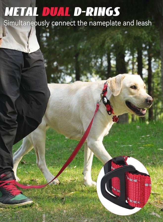 Joytale Airtag Dog Collar, Reflective Pet Collar with Waterproof AirTag Holder, Dual D-Rings, Soft Padded Adjustable for Large Dogs, Red, L - Image 4