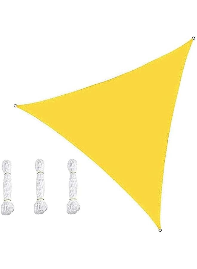 Generic Sun Shade Sail Triangle Waterproof Sun Shade 95% UV Block Canopy for Patio Backyard Lawn Garden Outdoor Activities with Fixing Kit (4x4x5.7m(13.1x13.1x18.7ft),Yellow-A)  - Image 1