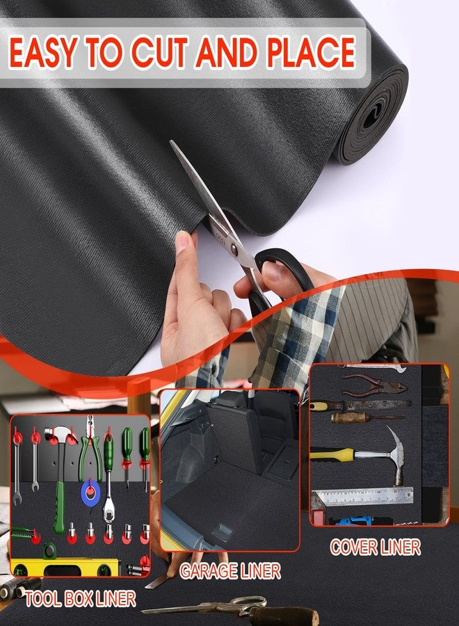 نوجو بطانة صندوق أدوات نوجو، سمك 1/8 بوصة × عرض 20 بوصة × طول 30 قدمًا، بطانة درج صندوق الأدوات، مانعة للانزلاق، مناسبة لخزائن الأدوات وطاولات العمل، بطانة أرفف مطاطية سوداء شديدة التحمل، مثالية للمنزل والمكتب ومكان العمل. - Image 3