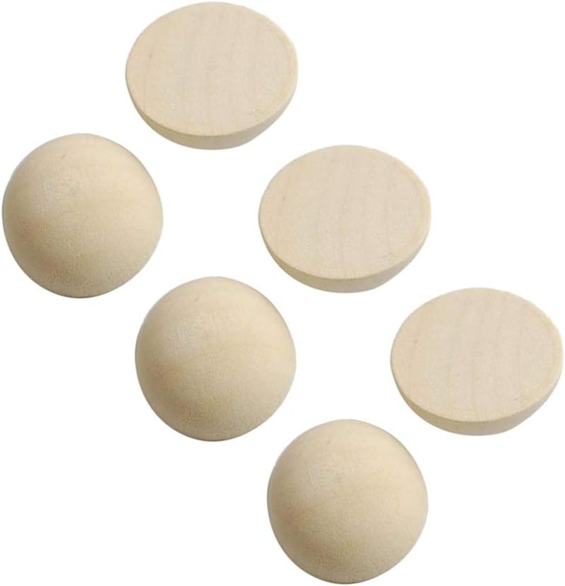 كلاراكو 100 قطعة من الكرات الخشبية نصف المنقسمة الأحجام اختر كرة مستديرة قبة كرة حرفية 1520 مم كما هو موضح، 15 مم - Image 1