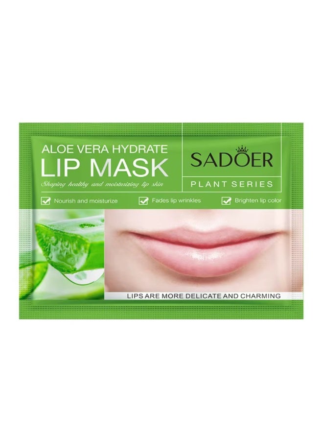 SADOER 10Pcs Moisturizing Aloe Vera Hydrate Lip Mask Nourishing Hydrating Brightening Aloe Vera Lip Mask Fade Lip Lines Lip Wrinkles Lip Masks Delicate Charming Lips Mask 10x8G - Image 2