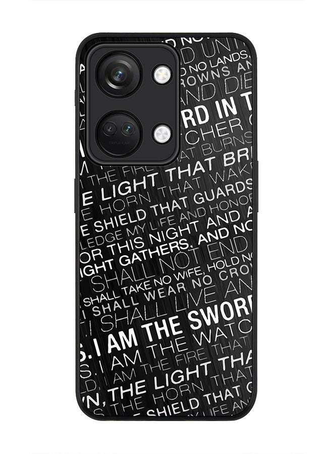 Stylizedd Rugged Black edge case for ONEPLUS NORD 3 5G / OnePlus Ace 2V, Slim fit Soft Case Flexible Rubber Edges Anti Drop TPU Gel Thin Cover -  GOT Night's Watcher Oath - Image 1