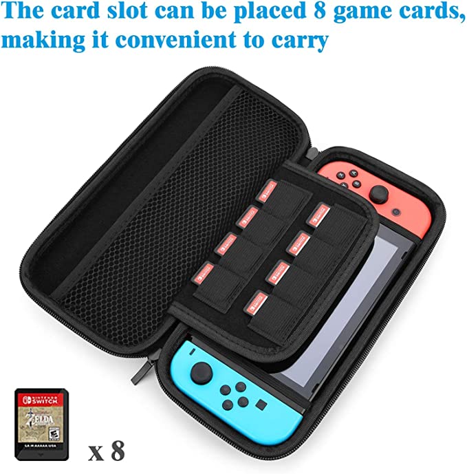 Nintendo Switch Storage Pouch Game Console Handle Accessories Shell Set Protective Switch Cover Switch Black 8 Cards Hand Rope Pouch Set of 11 - Image 2