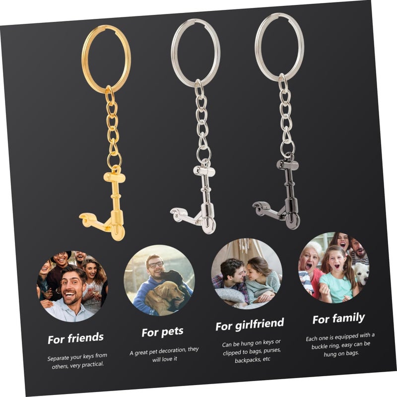 OUNONA 3pcs Creative Mini Scooter Key Rings Zinc Alloy Stylish Decorative Keychains for Car Home Motorcycle Bag Accessories Gift - Image 4