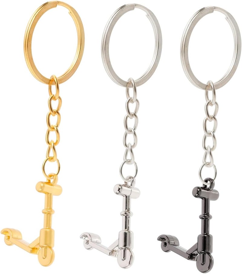 OUNONA 3pcs Creative Mini Scooter Key Rings Zinc Alloy Stylish Decorative Keychains for Car Home Motorcycle Bag Accessories Gift - Image 1