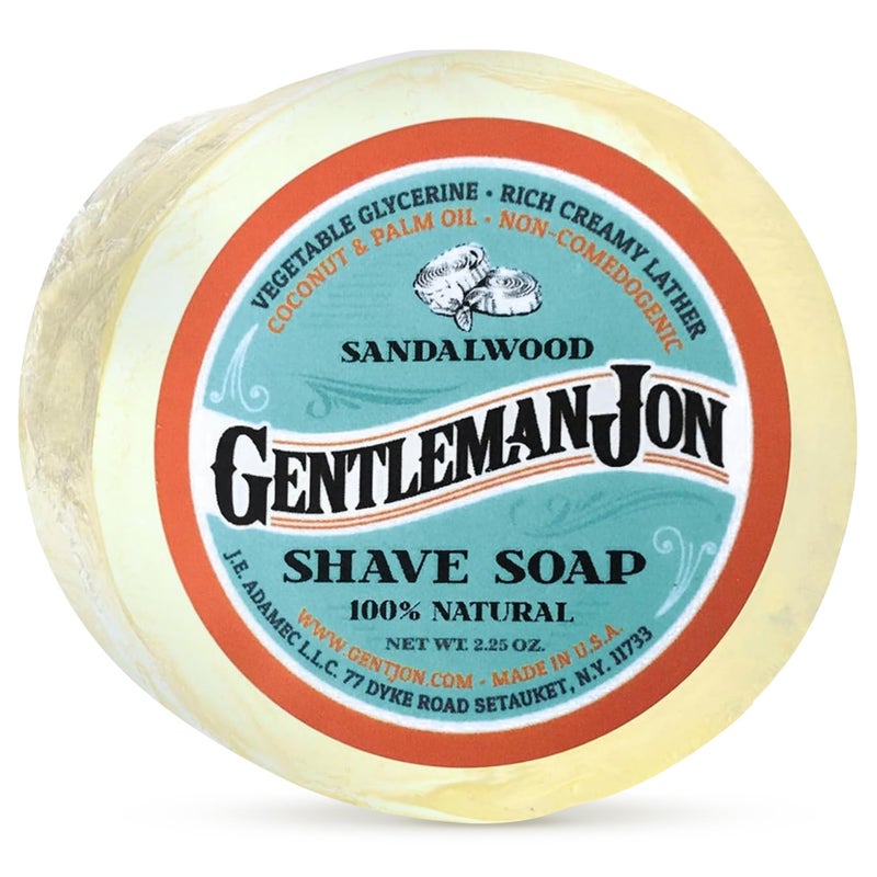 Gentleman Jon Sandalwood Shaving Soap for Men - Creates the Perfect Lather - Ideal for Smooth Shaves - Moisturizes & Protects - Elevate Your Grooming with this Classic Shave Essential - 1 pc (2.25 oz) - Image 1