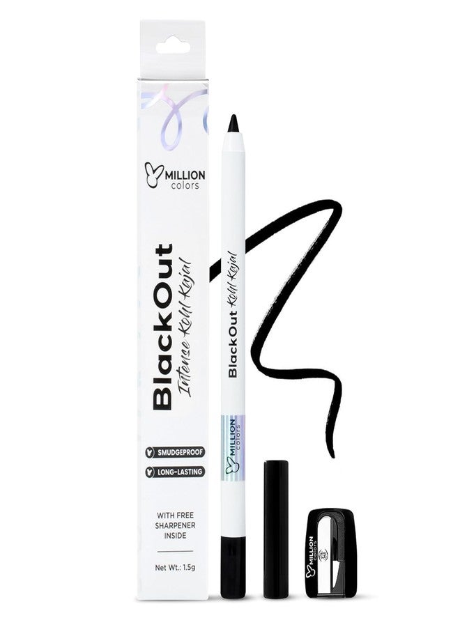 Million Colors Waterproof Blackout Kohl Kajal | Infused with Chamomile and Almond Oil | Smudge Proof & Long-Lasting | One Swipe Application - Rich Color Payoff | Stays Upto 24HR - Image 1