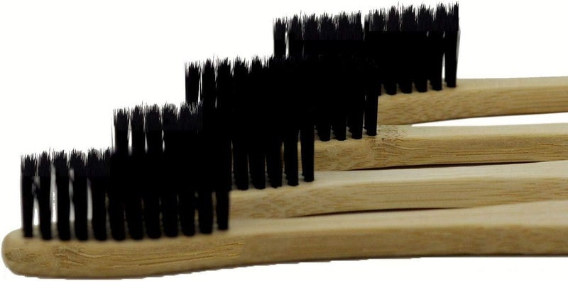 BFYSYO Biodegradable Eco-Friendly Charcoal Infused Bristle Bamboo Toothbrush - Pack of 4 - Image 4