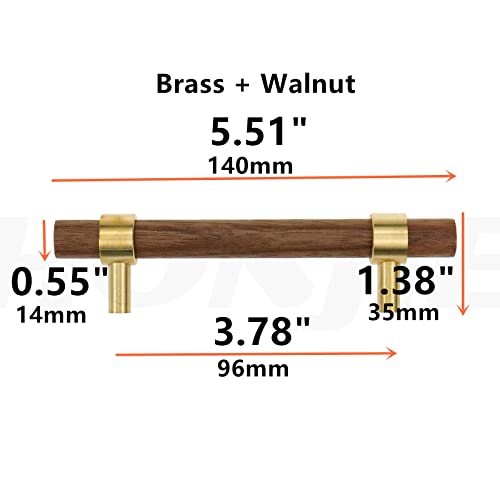 Tsnamay Drawer 551140mm Pulls Brass Walnut Kitchen Wardrobe Cabinet Hardware Pull Handle with Screw 4Pcs - Image 3