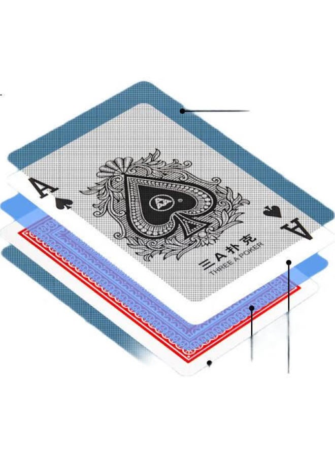 THREEA San A Guandan Special Playing Cards, Thick And Durable, Blue Core, Anti-Peeping, Durable Playing Cards, 8521 Red Style, 10 Decks - Image 1