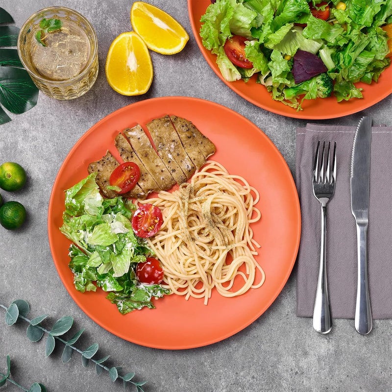 TP 10 Melamine Dinner Plates 6piece Plate Set Unbreakable Serving Dishes for Indoors and Outdoors Unbreakable Dinner Service for 6 MatteOrange Red - Image 5
